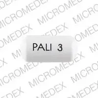 Invega (Paliperidone (oral) [ pal-ee-per-i-done ])-PALI 3-3 mg-White-Oval