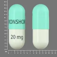 Jornay pm (Methylphenidate hydrochloride)-IRONSHORE 20 mg-20 mg-Green & White-Capsule-shape