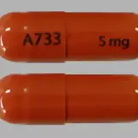 Juxtapid (Lomitapide [ loe-mi-ta-pide ])-A733 5 mg-5 mg-Orange-Capsule-shape