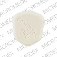 Lamictal (Lamotrigine [ la-moe-tri-jeen ])-LAMICTAL 150-150 mg-White-Six-sided