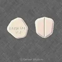 Lamictal (Lamotrigine [ la-moe-tri-jeen ])-LAMICTAL 150-150 mg-White-Six-sided