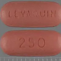 Levaquin (Levofloxacin (oral) [ lee-voe-flox-a-sin ])-LEVAQUIN 250-250 mg-Pink-Oval