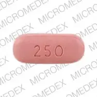 Levaquin (Levofloxacin (oral) [ lee-voe-flox-a-sin ])-LEVAQUIN 250-250 mg-Pink-Oval