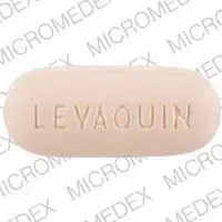 Levaquin (Levofloxacin (oral) [ lee-voe-flox-a-sin ])-LEVAQUIN 500-500 mg-Orange-Oval