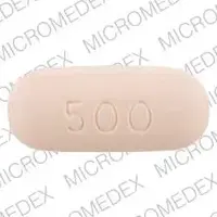 Levaquin (Levofloxacin (oral) [ lee-voe-flox-a-sin ])-LEVAQUIN 500-500 mg-Orange-Oval