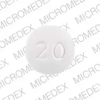 Lexapro (Escitalopram [ ee-sye-tal-o-pram ])-F L 20-20 mg-White-Round