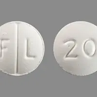 Lexapro (Escitalopram [ ee-sye-tal-o-pram ])-F L 20-20 mg-White-Round