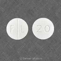 Lexapro (Escitalopram [ ee-sye-tal-o-pram ])-F L 20-20 mg-White-Round