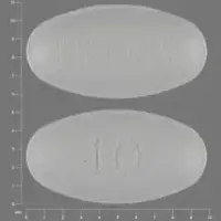 Lipitor (Atorvastatin [ a-tor-va-sta-tin ])-PD 155 10-10 mg-White-Oval