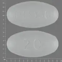 Lipitor (Atorvastatin [ a-tor-va-sta-tin ])-PD 156 20-20 mg-White-Oval