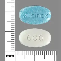 Mucinex (Guaifenesin [ gwye-fen-e-sin ])-Mucinex 600-600 mg-Blue / White-Oval