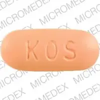 Niaspan er (Niacin (nicotinic acid) [ nye-a-sin ])-KOS 750-750 mg-Orange-Capsule-shape