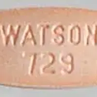 Norco (Acetaminophen and hydrocodone [ a-seet-a-min-oh-fen-and-hye-droe-koe-done ])-WATSON 729-325 mg / 7.5 mg-Orange-Oval