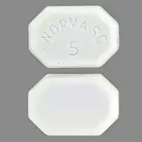 Norvasc (Amlodipine [ am-loe-di-peen ])-NORVASC 5-5 mg-White-Eight-sided