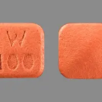 Pristiq (Desvenlafaxine [ des-ven-la-fax-een ])-W  100-100 mg-Orange-Four-sided