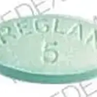 Reglan (Metoclopramide [ met-oh-kloe-pra-mide ])-REGLAN 5 AHR-5 mg-Green-Oval