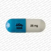 Strattera (Atomoxetine [ at-oh-mox-e-teen ])-LILLY 3228 25 mg-25 mg-Blue & White-Oval