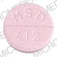 Urecholine (Bethanechol [ be-than-e-chol ])-MSD 412 URECHOLINE-10 MG-Pink-Round