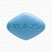 Viagra (Sildenafil (oral) [ sil-den-a-fil ])-Pfizer VGR 25-25 mg-Blue-Four-sided