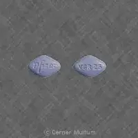 Viagra (Sildenafil (oral) [ sil-den-a-fil ])-Pfizer VGR 25-25 mg-Blue-Four-sided