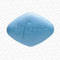 Viagra (Sildenafil (oral) [ sil-den-a-fil ])-Pfizer VGR 50-50 mg-Blue-Four-sided