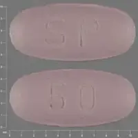 Vimpat (Lacosamide (oral/injection) [ la-koe-sa-mide ])-SP 50-lacosamide 50 mg-Pink-Oval