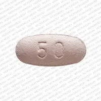 Vimpat (Lacosamide (oral/injection) [ la-koe-sa-mide ])-SP 50-lacosamide 50 mg-Pink-Oval