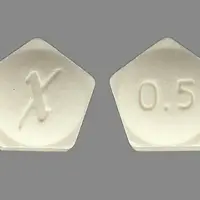 Xanax xr (Alprazolam [ al-pray-zoe-lam ])-X 0.5-0.5 mg-White-Five-sided