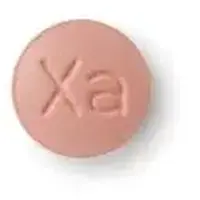 Xarelto (Rivaroxaban [ riv-a-rox-a-ban ])-Logo 10 Xa-10 mg-Red-Round