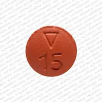 Xarelto starter pack (Rivaroxaban [ riv-a-rox-a-ban ])-Logo 15 Xa-15 mg-Red-Round