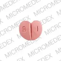 Zebeta (Bisoprolol [ bis-oh-proe-lol ])-B 1 L L-5 mg-Pink-Heart-shape