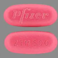 Zithromax z-pak (Azithromycin (oral/injection) [ a-zith-roe-mye-sin ])-Pfizer ZTM500-500 mg-Pink-Oval