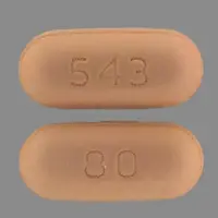 Zocor (Simvastatin [ sim-va-sta-tin ])-543 80-80 mg-Red-Oval