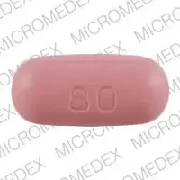 Zocor (Simvastatin [ sim-va-sta-tin ])-543 80-80 mg-Red-Oval