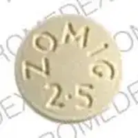 Zomig (Zolmitriptan (oral) [ zole-mi-trip-tan ])-ZOMIG 2.5-2.5 mg-Yellow-Round