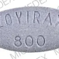 Zovirax (Acyclovir (oral) [ a-sye-klo-veer ])-ZOVIRAX 800-800 mg-Purple-Oval