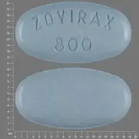 Zovirax (Acyclovir (oral) [ a-sye-klo-veer ])-ZOVIRAX 800-800 mg-Purple-Oval