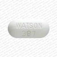 Acetaminophen and hydrocodone (Acetaminophen and hydrocodone [ a-seet-a-min-oh-fen-and-hye-droe-koe-done ])-WATSON 387-750 mg / 7.5 mg-White-Oval