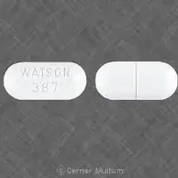 Acetaminophen and hydrocodone (Acetaminophen and hydrocodone [ a-seet-a-min-oh-fen-and-hye-droe-koe-done ])-WATSON 387-750 mg / 7.5 mg-White-Oval