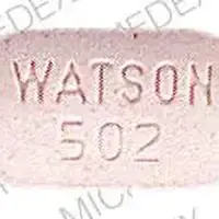 Acetaminophen and hydrocodone (Acetaminophen and hydrocodone [ a-seet-a-min-oh-fen-and-hye-droe-koe-done ])-WATSON 502-650 mg / 7.5 mg-Pink-Oval