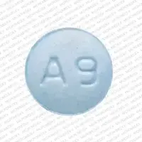 Amlodipine (Amlodipine [ am-loe-di-peen ])-M A9-5 mg-Blue-Round