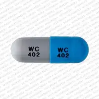 Ampicillin (Ampicillin (oral) [ am-pi-sil-in ])-WC 402 WC 402-250 mg-Blue & Gray-Capsule-shape