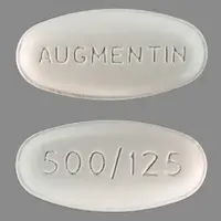 Augmentin (Amoxicillin and clavulanate potassium [ am-ok-i-sil-in-klav-ue-lan-ate-poe-tas-ee-um ])-AUGMENTIN 500/125-500 mg / 125 mg-White-Oval