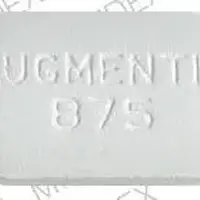 Augmentin (Amoxicillin and clavulanate potassium [ am-ok-i-sil-in-klav-ue-lan-ate-poe-tas-ee-um ])-AUGMENTIN 875-875 mg / 125 mg-White-Oval