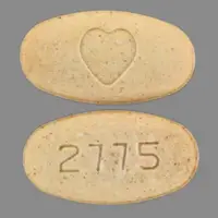 Avalide (Hydrochlorothiazide and irbesartan [ hye-droe-klor-oh-thye-a-zide-and-ir-be-sar-tan ])-2775 Heart logo-12.5 mg / 150 mg-Orange-Oval