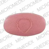 Avalide (Hydrochlorothiazide and irbesartan [ hye-droe-klor-oh-thye-a-zide-and-ir-be-sar-tan ])-2788 Heart logo-25 mg / 300 mg-Pink-Oval