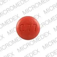 Azor (Amlodipine and olmesartan [ am-loe-de-peen-ol-me-sar-tan ])-C77-10 mg / 40 mg-Red-Round