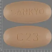 Benicar hct (Hydrochlorothiazide and olmesartan [ hye-droe-klor-oh-thye-a-zide-and-ol-me-sar-tan ])-SANKYO C23-12.5 mg / 40 mg-Yellow-Oval