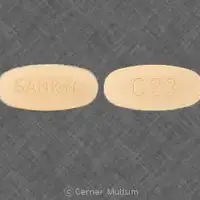 Benicar hct (Hydrochlorothiazide and olmesartan [ hye-droe-klor-oh-thye-a-zide-and-ol-me-sar-tan ])-SANKYO C23-12.5 mg / 40 mg-Yellow-Oval