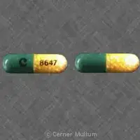 Bontril (Phendimetrazine [ fen-di-meh-tra-zeen ])-C 8647-105 mg-Green & Yellow-Capsule-shape